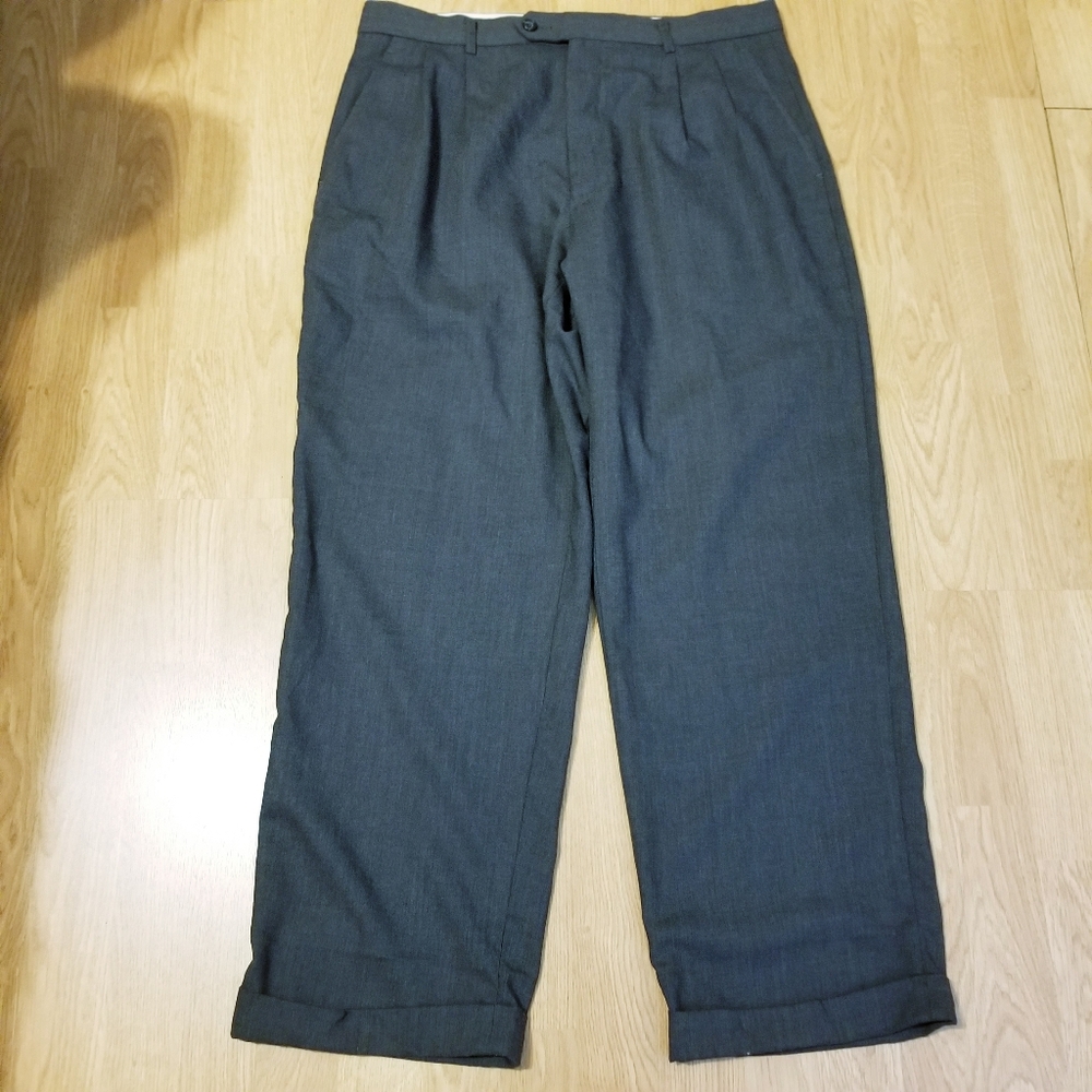 Riggings Dark Gray Cuffed Dress Slacks Men's Pants 34 X 30